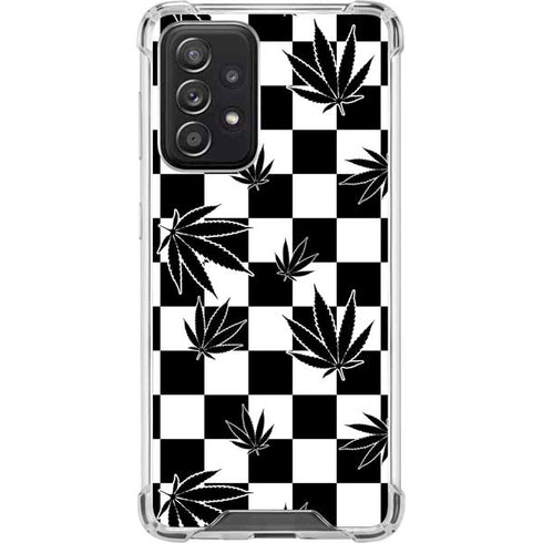 Marijuana Checkered Galaxy A52 5G Clear Case