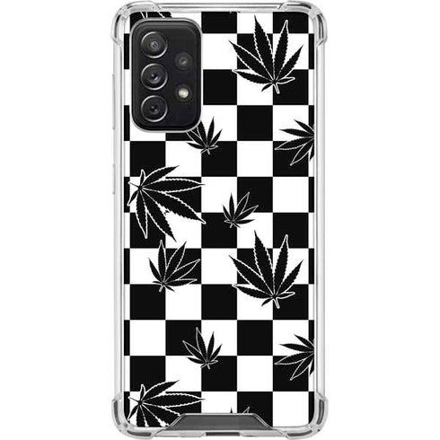 Marijuana Checkered Galaxy A72 5G Clear Case