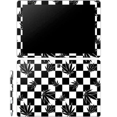 Marijuana Checkered Galaxy Book 12in Skin