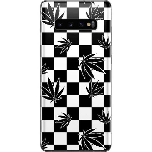 Marijuana Checkered Galaxy S10 Plus Skin
