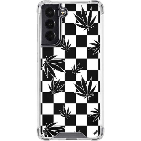 Marijuana Checkered Galaxy S21 5G Clear Case