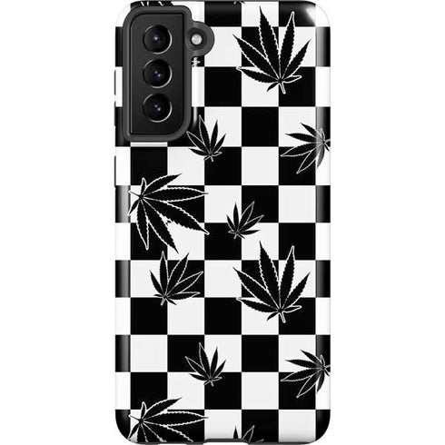 Marijuana Checkered Galaxy S21 FE Pro Case