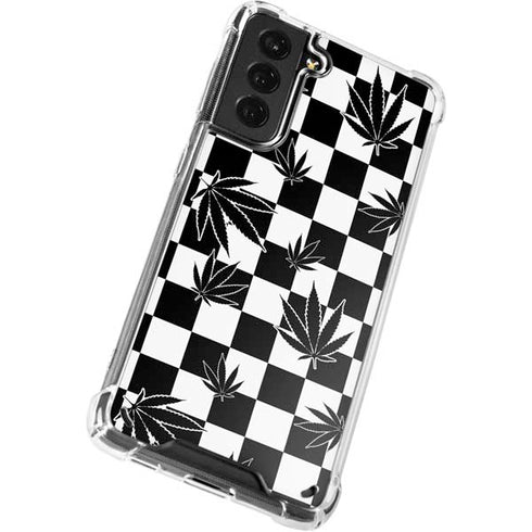 Marijuana Checkered Galaxy S21 Plus 5G Clear Case