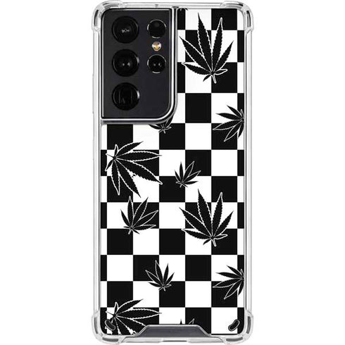 Marijuana Checkered Galaxy S21 Ultra 5G Clear Case