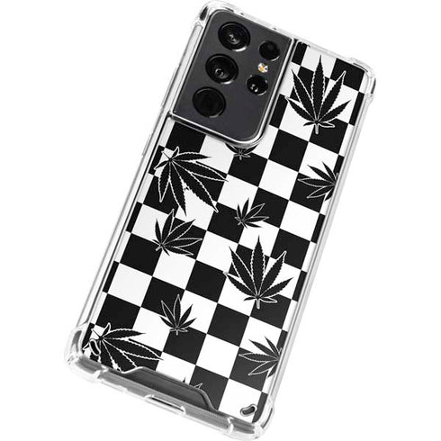Marijuana Checkered Galaxy S21 Ultra 5G Clear Case