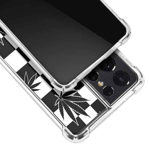 Marijuana Checkered Galaxy S21 Ultra 5G Clear Case