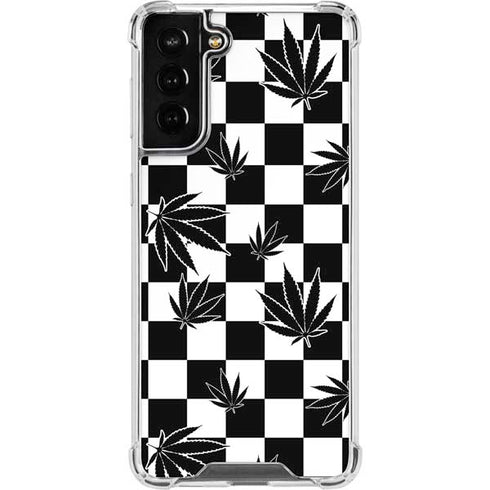 Marijuana Checkered Galaxy S22 Plus Clear Case
