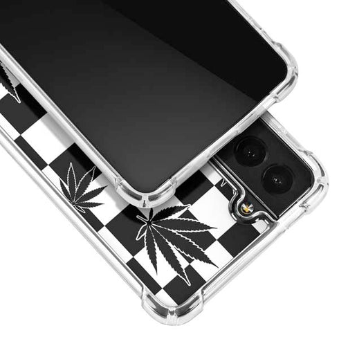 Marijuana Checkered Galaxy S22 Plus Clear Case