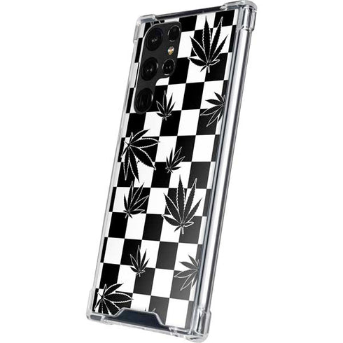 Marijuana Checkered Galaxy S22 Ultra Clear Case