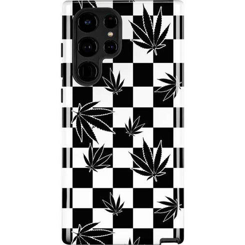 Marijuana Checkered Galaxy S22 Ultra Pro Case