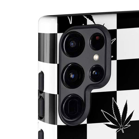 Marijuana Checkered Galaxy S22 Ultra Pro Case