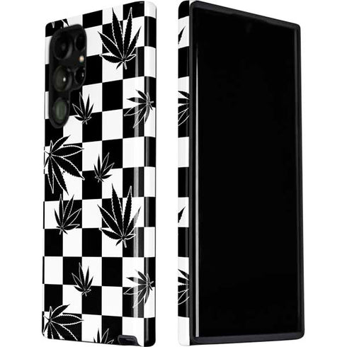 Marijuana Checkered Galaxy S22 Ultra Pro Case