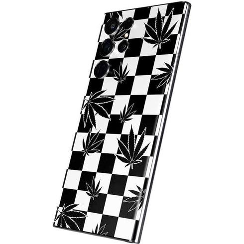 Marijuana Checkered Galaxy S22 Ultra Skin