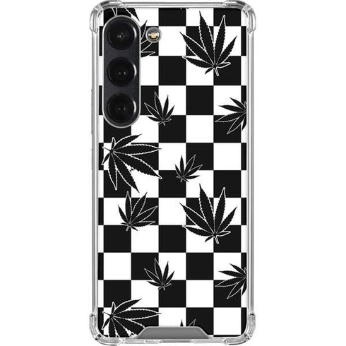 Marijuana Checkered Galaxy S23 Clear Case