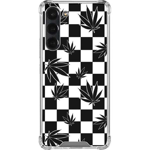 Marijuana Checkered Galaxy S23 Plus Clear Case