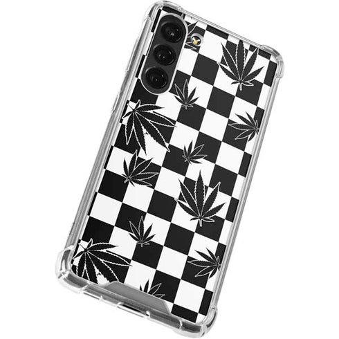 Marijuana Checkered Galaxy S23 Plus Clear Case