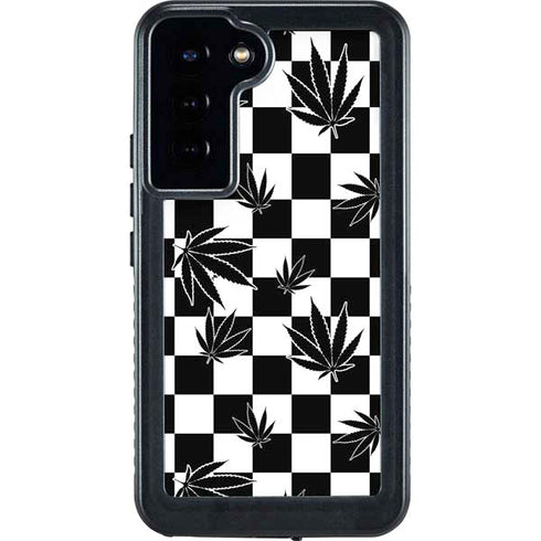 Marijuana Checkered Galaxy S23 Plus Waterproof Case
