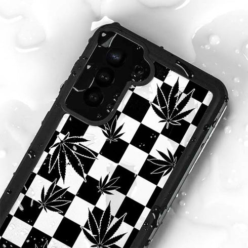 Marijuana Checkered Galaxy S23 Plus Waterproof Case