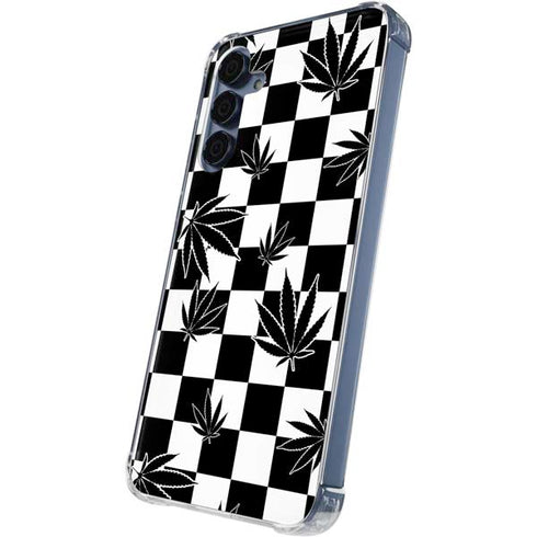 Marijuana Checkered Galaxy S24 Clear Case