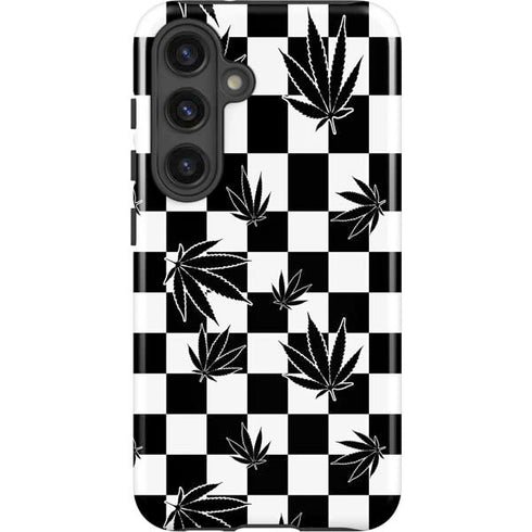 Marijuana Checkered Galaxy S24 Plus Impact Case
