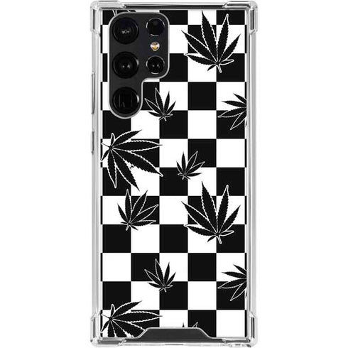 Marijuana Checkered Galaxy S24 Ultra Clear Case