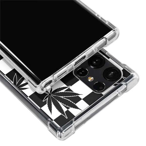 Marijuana Checkered Galaxy S24 Ultra Clear Case