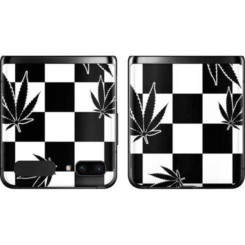 Marijuana Checkered Galaxy Z Flip Skin