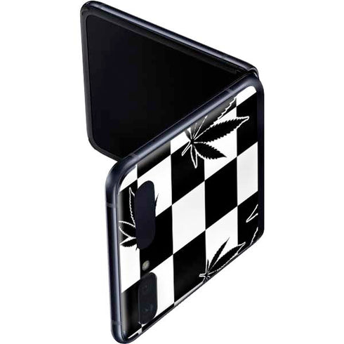 Marijuana Checkered Galaxy Z Flip Skin