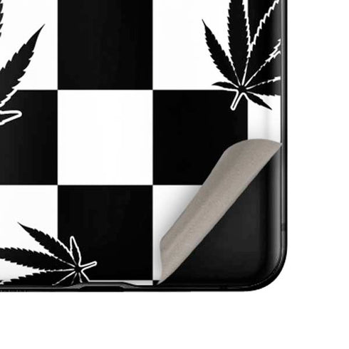 Marijuana Checkered Galaxy Z Flip Skin