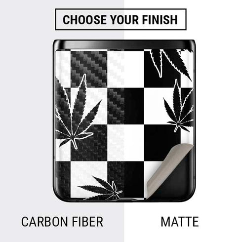 Marijuana Checkered Galaxy Z Flip Skin