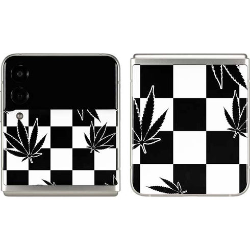 Marijuana Checkered Galaxy Z Flip3 5G Skin