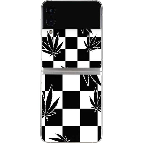 Marijuana Checkered Galaxy Z Flip3 5G Skin