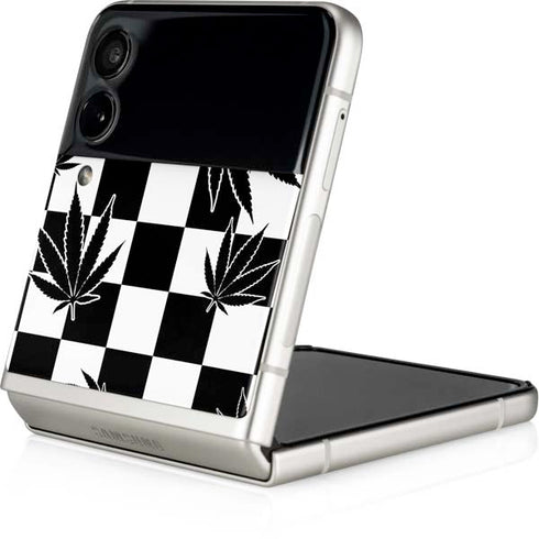 Marijuana Checkered Galaxy Z Flip3 5G Skin