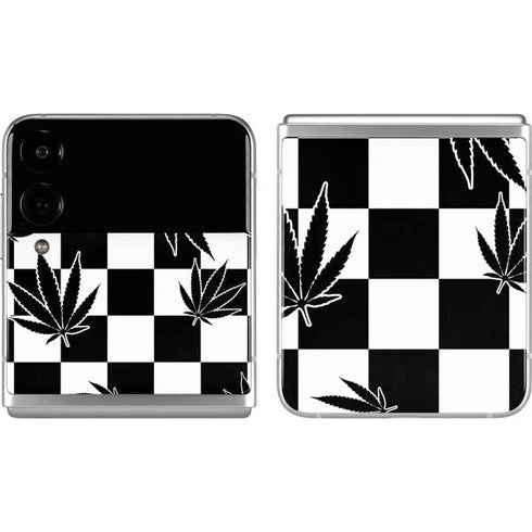 Marijuana Checkered Galaxy Z Flip4 5G Skin