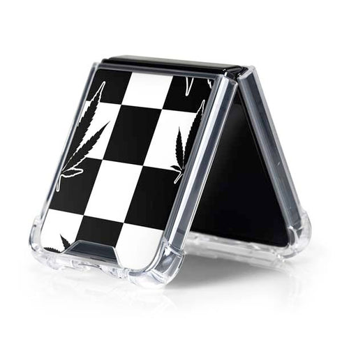 Marijuana Checkered Galaxy Z Flip5 5G Clear Case