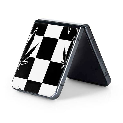 Marijuana Checkered Galaxy Z Flip5 5G Skin