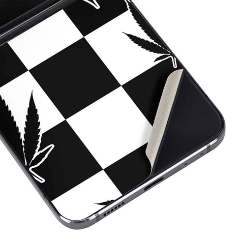 Marijuana Checkered Galaxy Z Flip5 5G Skin