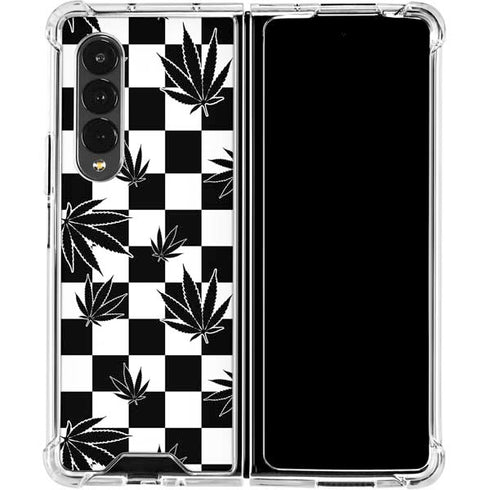 Marijuana Checkered Galaxy Z Fold4 5G Clear Case
