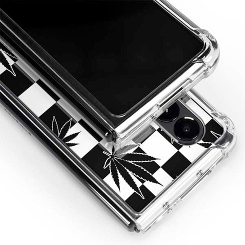 Marijuana Checkered Galaxy Z Fold4 5G Clear Case