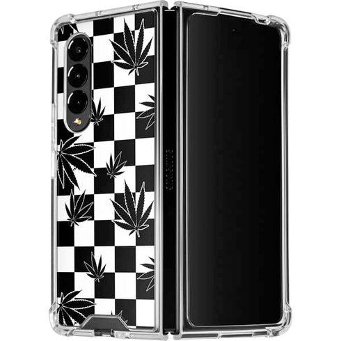 Marijuana Checkered Galaxy Z Fold4 5G Clear Case