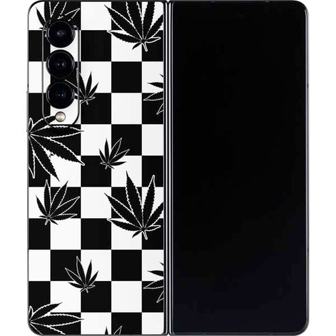 Marijuana Checkered Galaxy Z Fold4 5G Skin