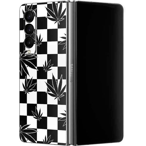 Marijuana Checkered Galaxy Z Fold4 5G Skin