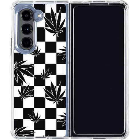 Marijuana Checkered Galaxy Z Fold5 5G Clear Case