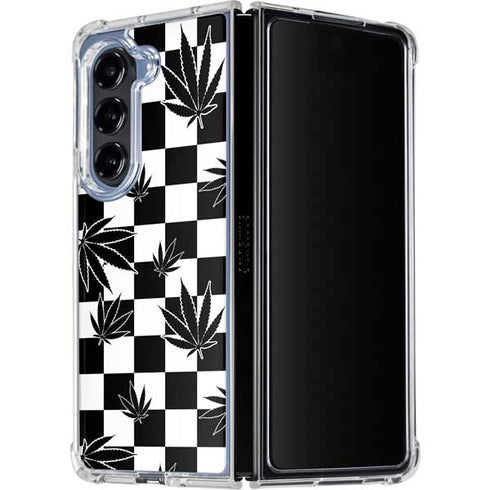 Marijuana Checkered Galaxy Z Fold5 5G Clear Case