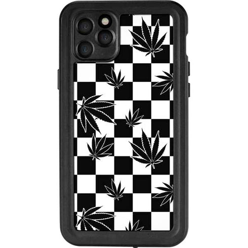 Marijuana Checkered iPhone 11 Pro Max Waterproof Case