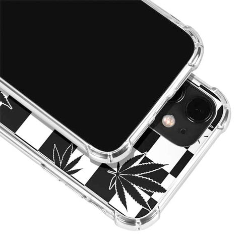 Marijuana Checkered iPhone 12 Clear Case