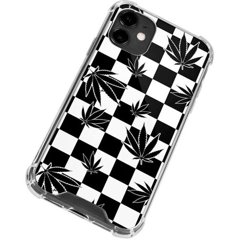 Marijuana Checkered iPhone 12 Clear Case