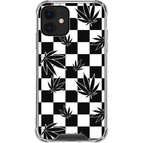 Marijuana Checkered iPhone 12 Clear Case