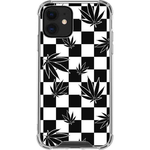 Marijuana Checkered iPhone 12 Mini Clear Case