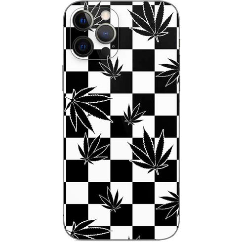 Marijuana Checkered iPhone 12 Pro Skin